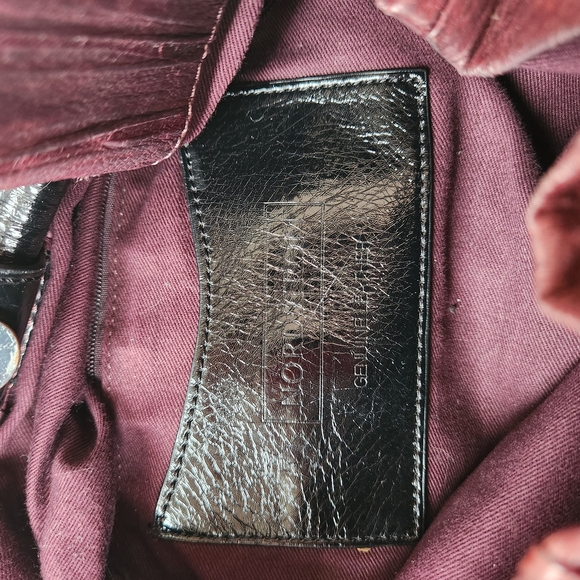 Nordstrom Genuine Leather Burgundy Women's Shoulder Hand Bag Purse - Picture 5 of 7